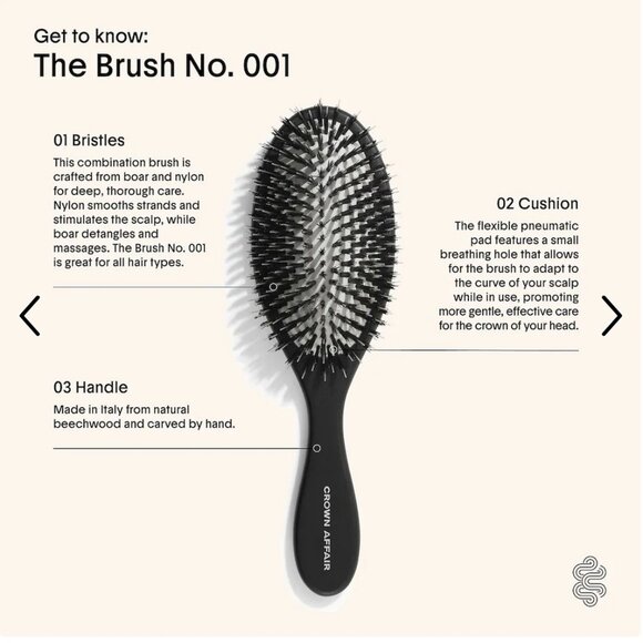 Crown Affair Boar Bristle Hair Brush- 001- *BNIB* main image 4